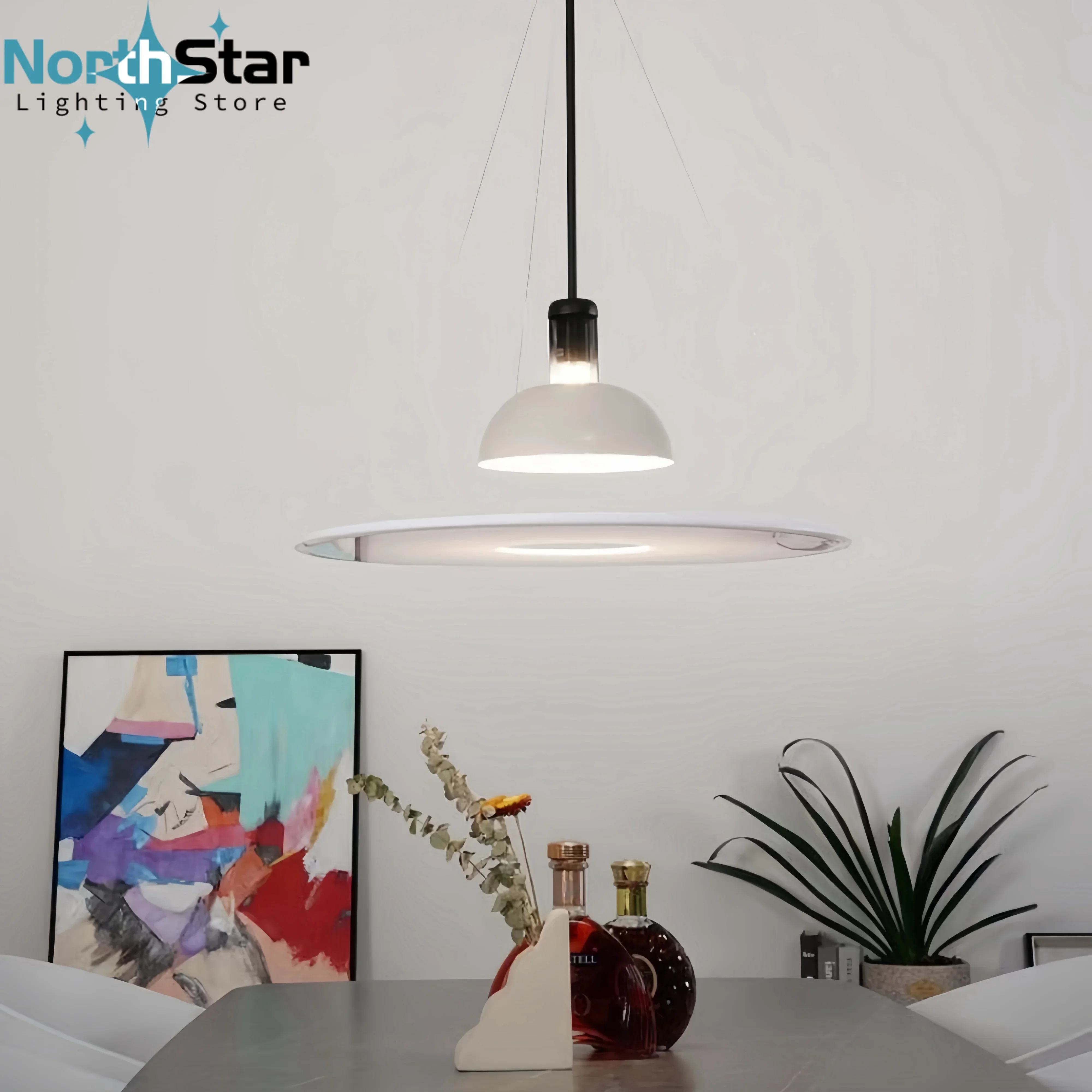 

Nordic Designer Flying Saucer Pendant Lights for Dining Room Restaurant Cafe Bedroom Flos Frisbi Modern Chandelier Study Room