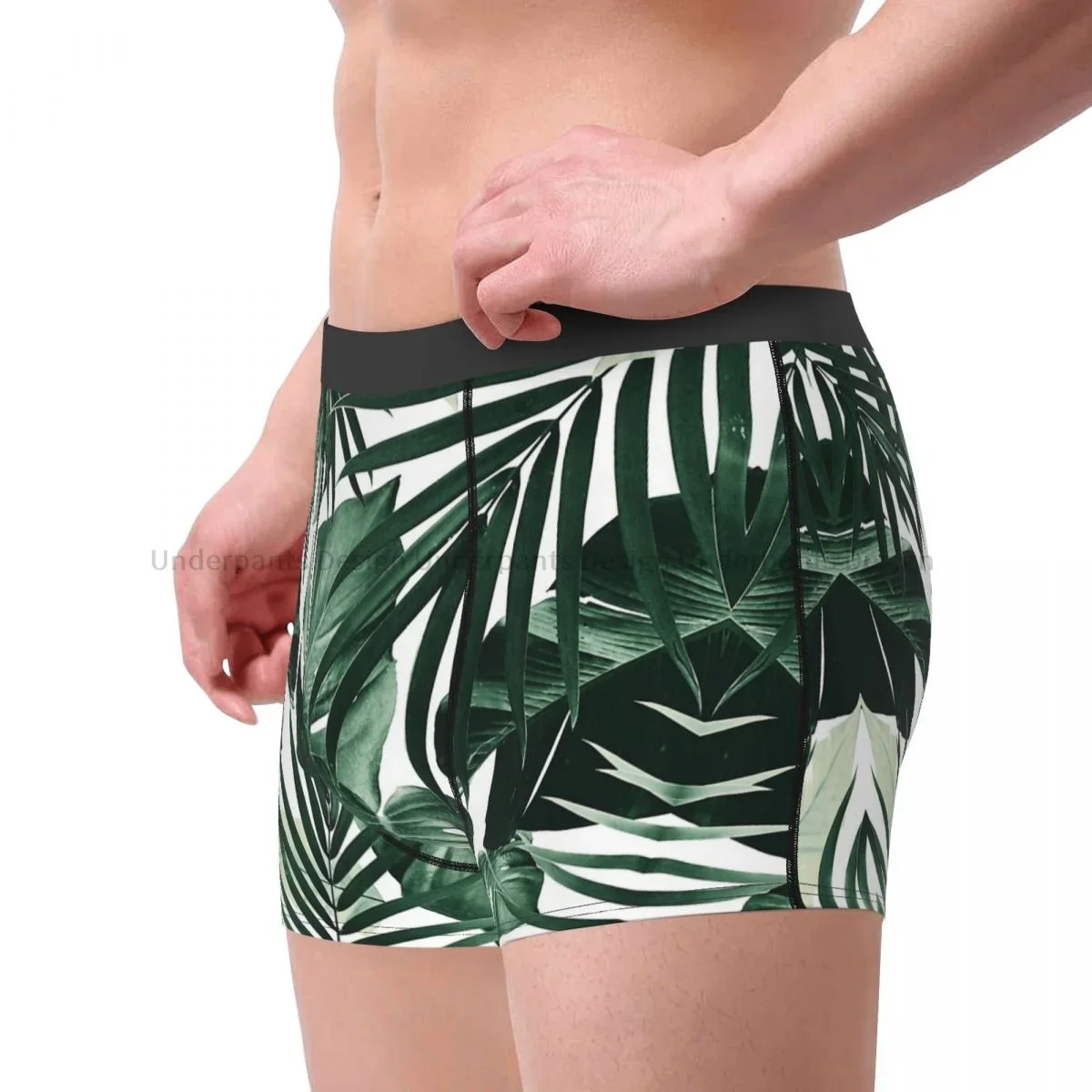 Tropical Jungle Leaves Pattern Underpants Cotton Panties Male Underwear Print Shorts Boxer Briefs