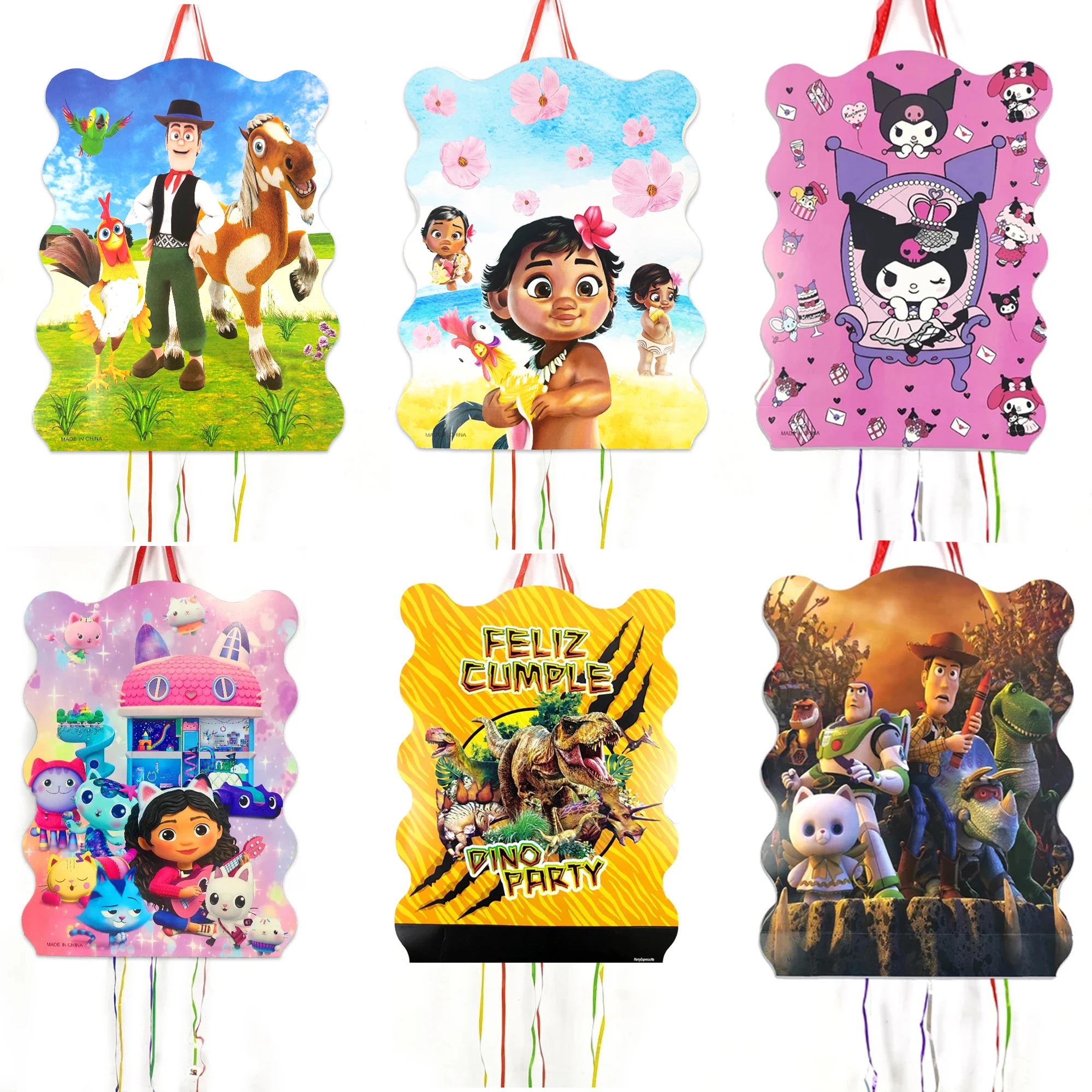 1pcs/lot Moana Zenon Farm Gabby Kuromi Toy Story Lion King Frozen Theme Pinatas Kids Favors Birthday Party Decorate DIY Pinata