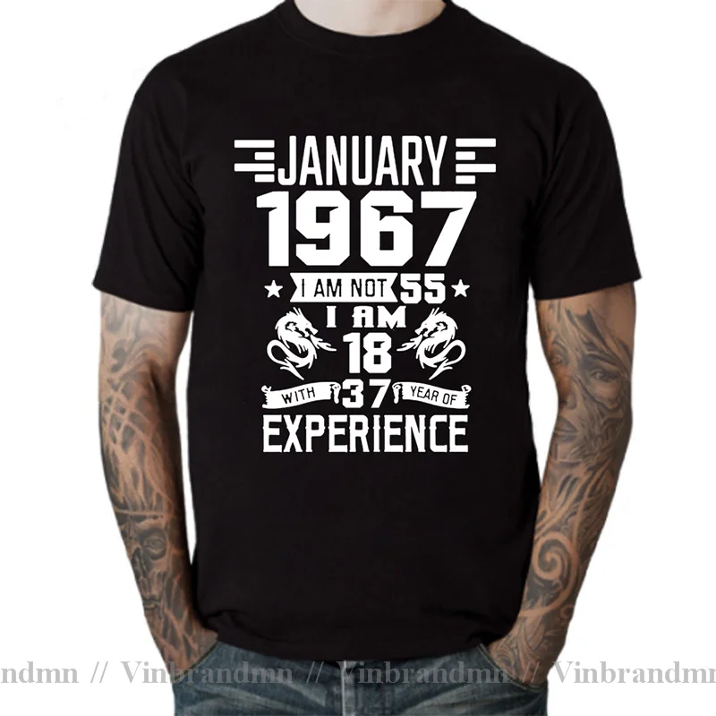 I'm 18 with 37 Year of Experience Born in 1967 Nov September Oct Dec Jan Feb March April May June July August 55th Birth T Shirt