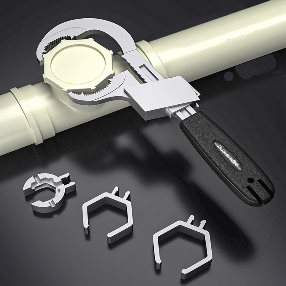 

Multifunctional Adjustable Double-Ended Wrench 80mm Open End Spanner Aluminium Alloy Repair Hand Tool for Faucet Sink Bat Repair