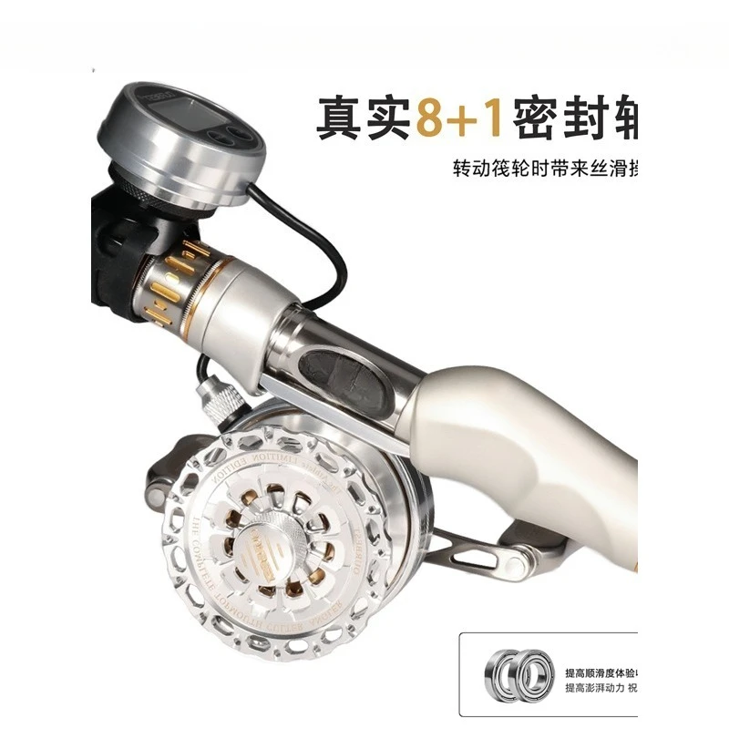 One Key Heavy Lead Slow Drop Belt Discharge Digitalanzeige Floß Angelrad Angelschnurrad