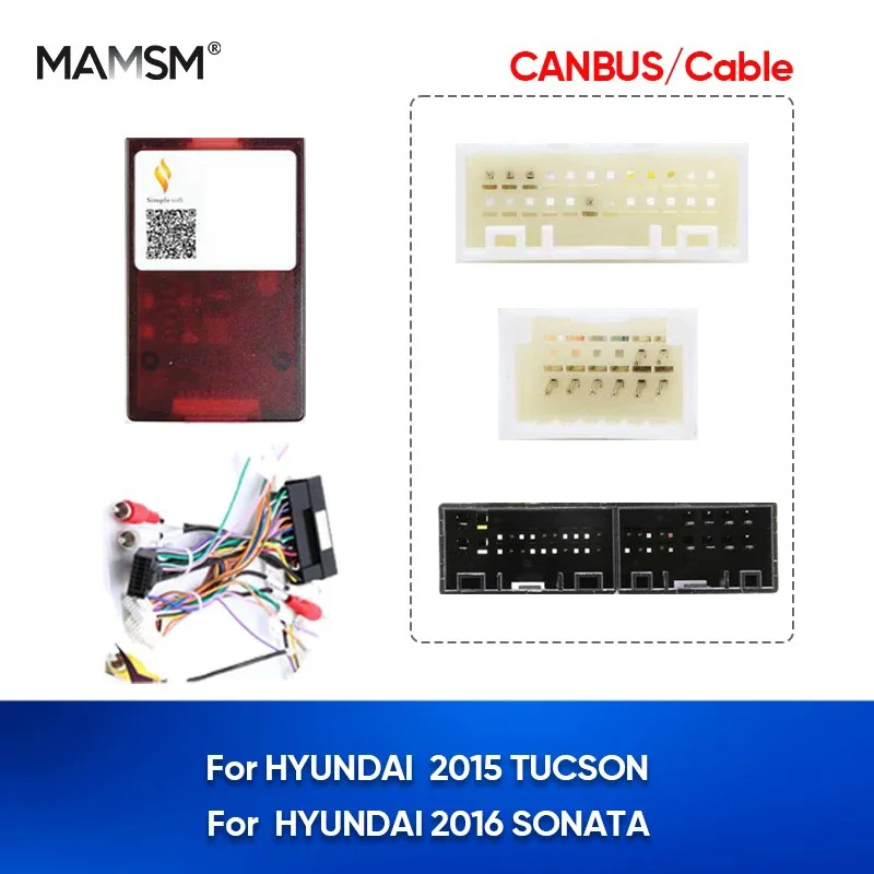 MAMSM Car Radio Canbus Box For HYUNDAI TUCSON 2015 SONATA 2016 Auto GPS Multimedia Wiring Harness Power Cable Decoder Adapter