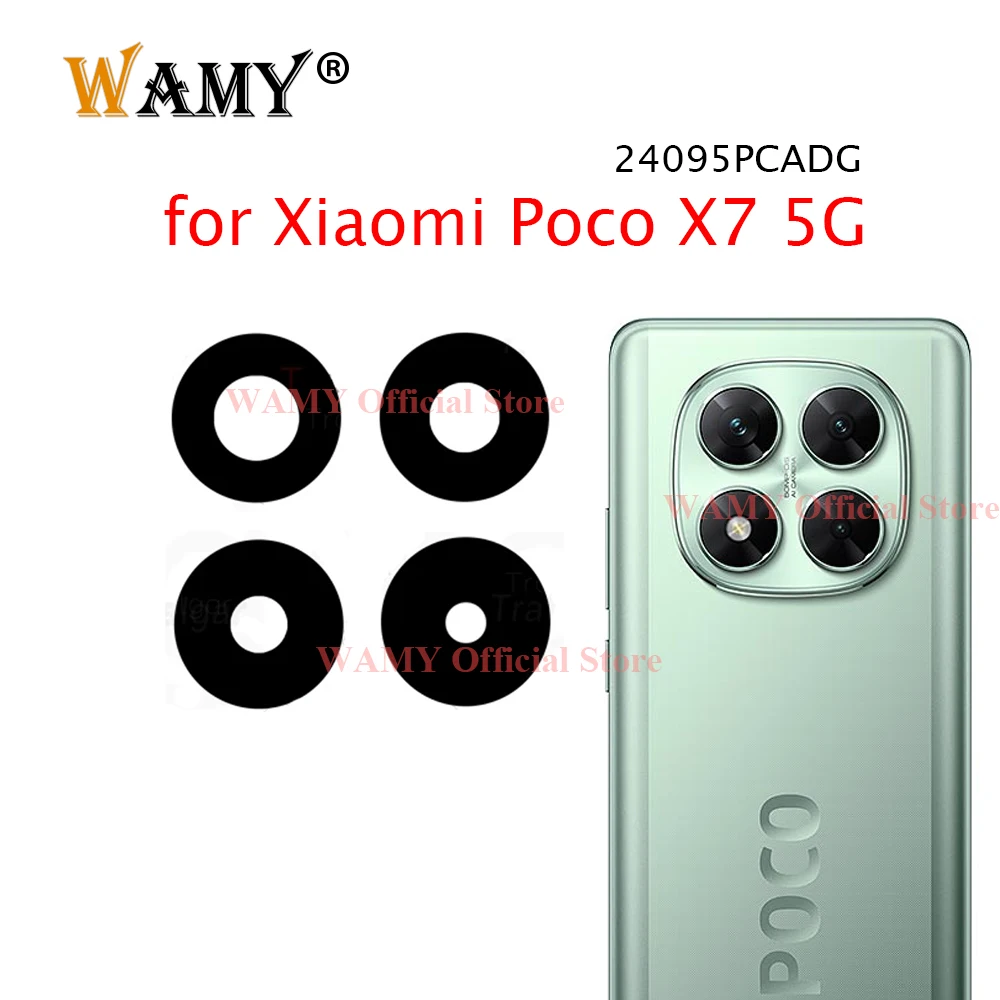 WAMY Rear Back Camera Glass Lens Replacement for Xiaomi POCO X7 5G With Sticker