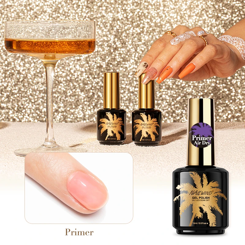 NailWind 15ml Primer Gel Varnishes Gel Nail Polish Semi Permanent Nail UV Gel Base Top Coat Soak Off Hybrid for Nail Art