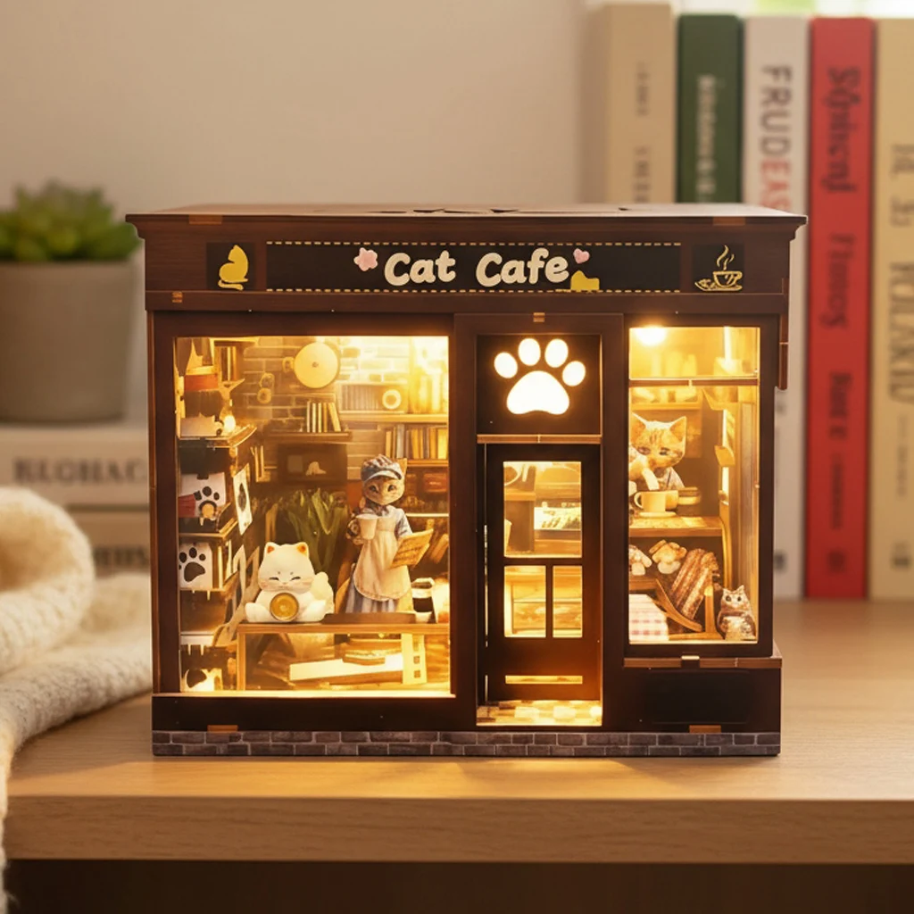 x-t-ouzey-cat-book-nook-coffee-jouets-educatifs-pour-enfants-maisons-miniatures-a-assembler-kit-de-modele-en-bois-diy-puzzle-3d-cadeau