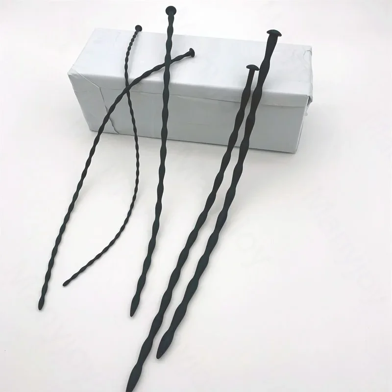 أسود 2 أنواع سيليكون أنبوب الإحليل موسع السبر لعبة استثارة القضيب إدراج الصوت مجرى البول التوصيل الحصان العين قضيب لعبة الجنس للذكور #3