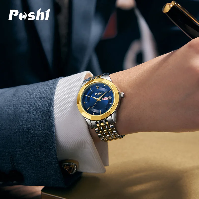 Business Casual Steel Quartz Watch for Men Stainless Steel Fashion Man Wristwatch Waterproof Men's Quartz Watches reloj hombre