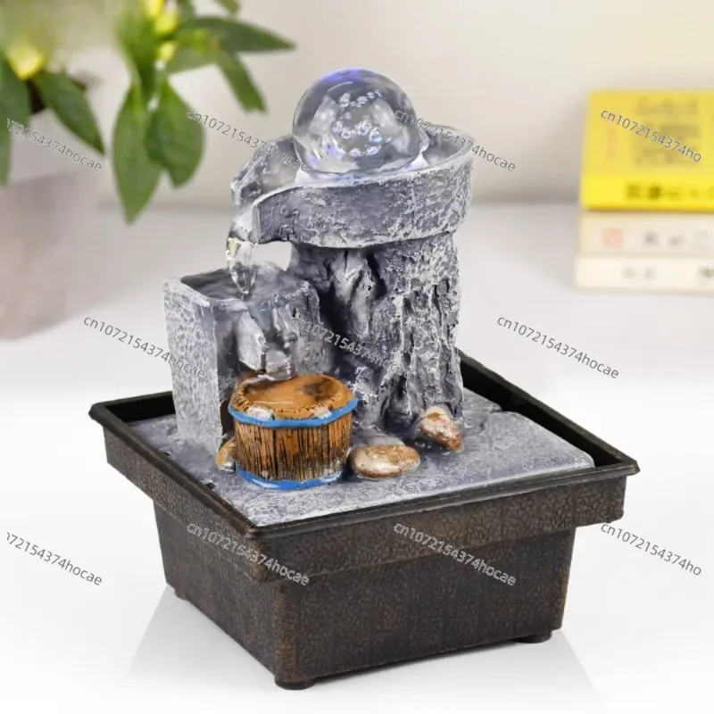 Feng Shui Wheel Circulation Flowing Water Generates Wealth Ornament  Desktop Creative Small Fountain Humidifier Decoration