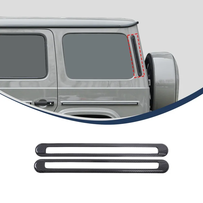 

2pcs Real Carbon Fiber Exterior D-Pillar Vent Frame Cover Trim For 2025 Mercedes-Benz G-Class W463 Car Accessories
