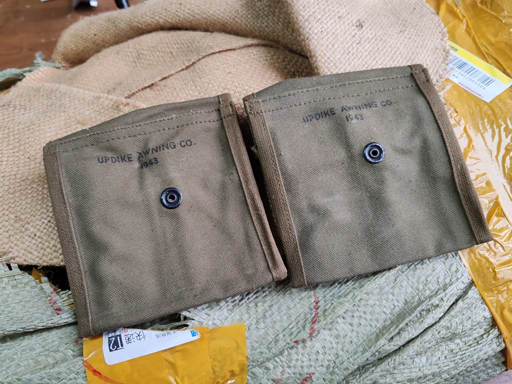 2 قطعة فائض عسكري حقيقي الأصلي الحرب العالمية الثانية الجيش الأمريكي M1 M2 كربين قماش مجلة الحقيبة مرحبا Q1943 مظهر جيد #4