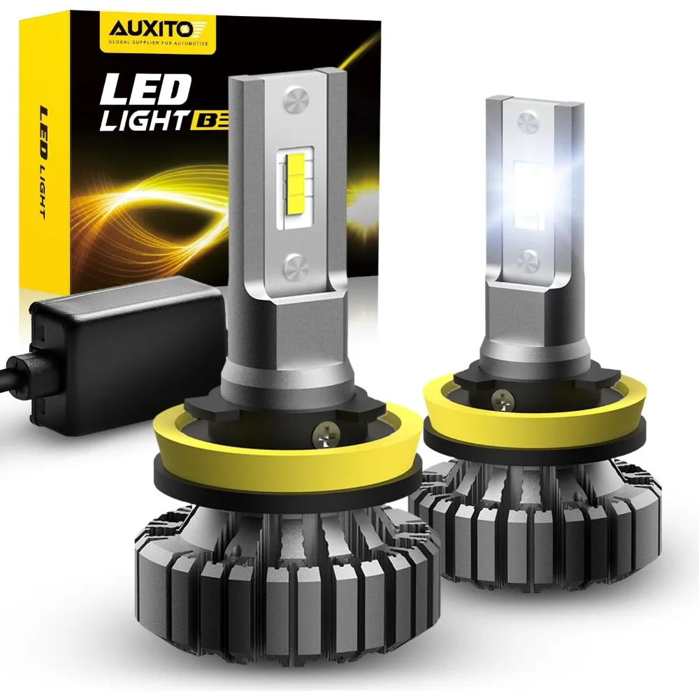 

H11 H8 H9 LED Bulbs, 400% Brighter, 6500K White Fanless Lights, Plug and Play Halogen Bulb Replacement H8 Fog Light, Pack of 2
