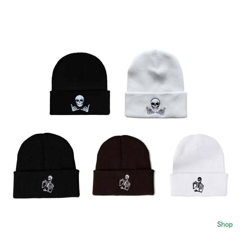 

Dropship Hat Unisex Winter Outdoor Teens Streetwear Skull Caps for Ski Cycling