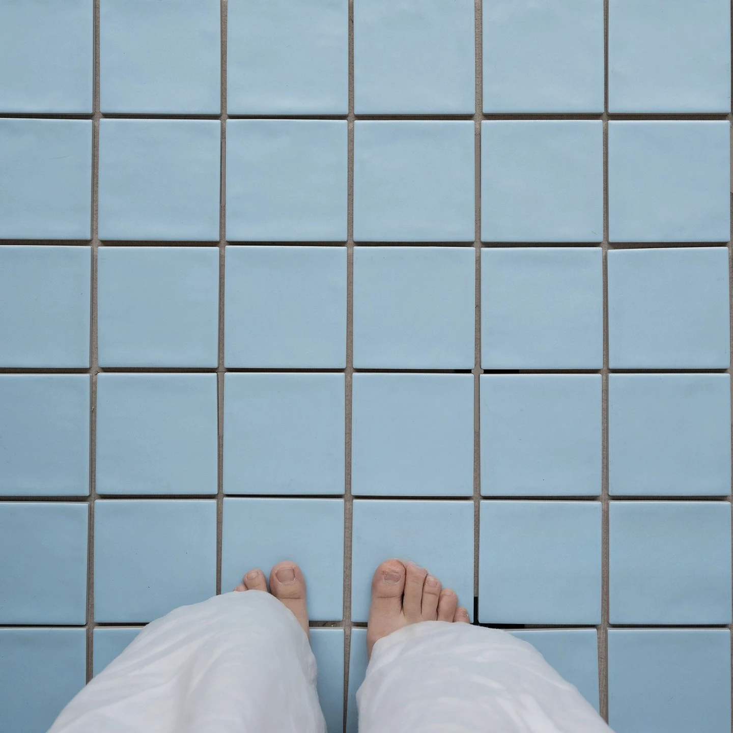 Dopamine light blue small square brick Korean ins style tile, milk tea shop bar background wall brick soft light handmade brick