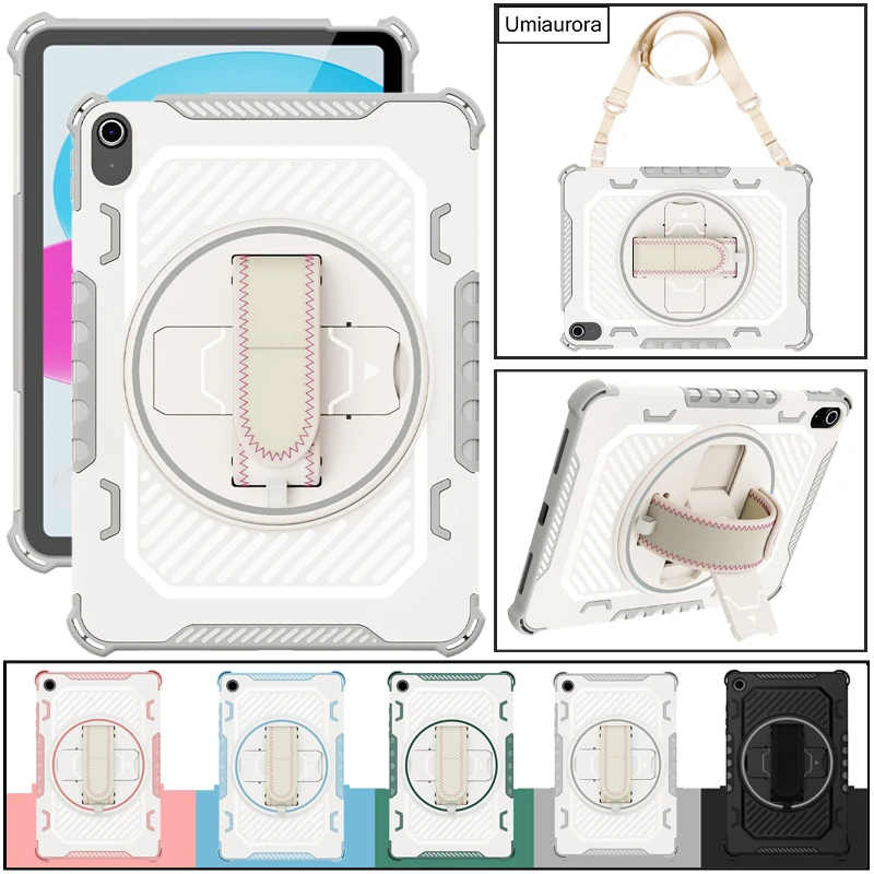 لباد ميني 5 7.9 "9.7 7th 8th 9th Gen 10.2 Pro 10.5 بوصة 360 دوران حزام اليد حامل حافظة لوحي مقاومة للصدمات PC Armor Funda
