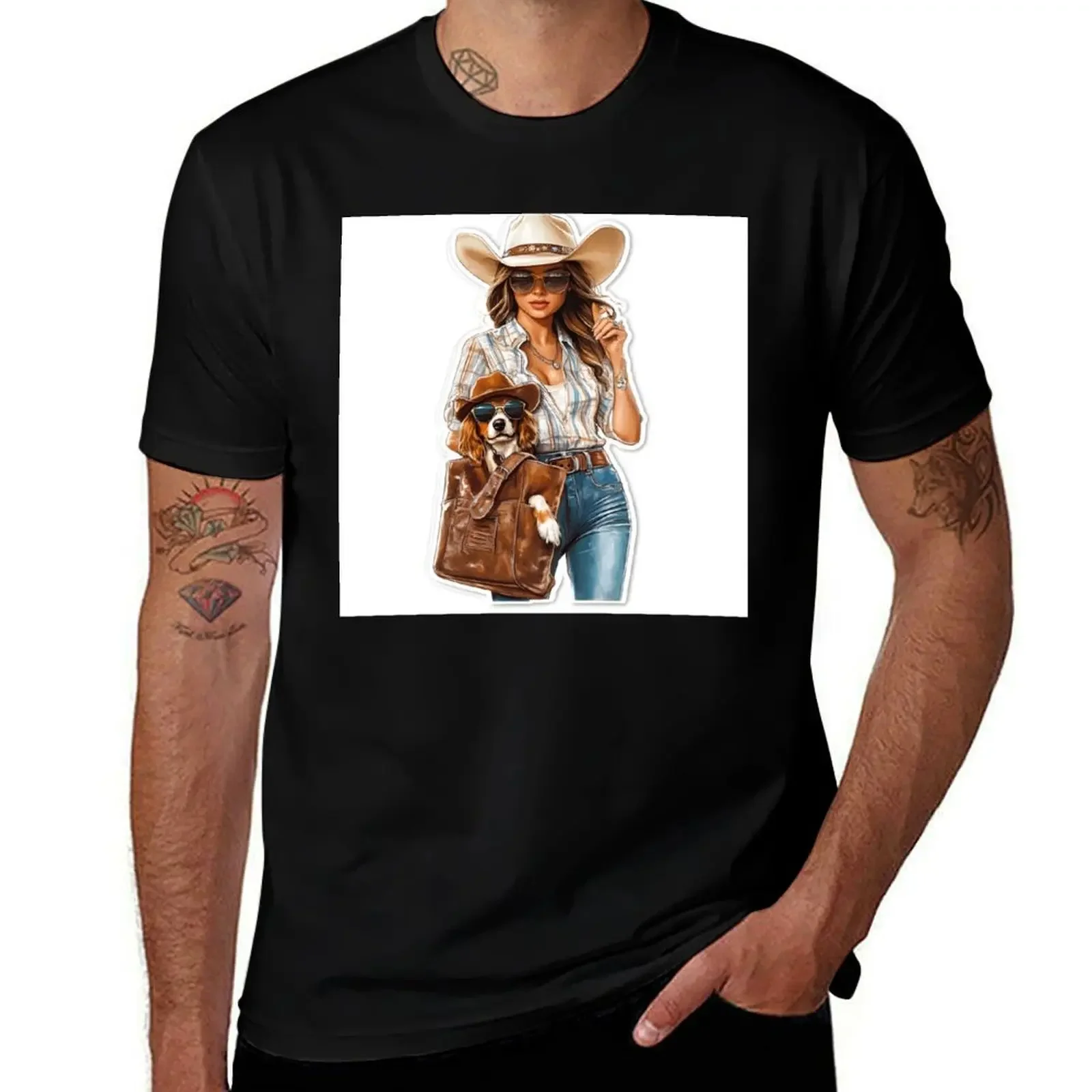 

A girl and her dog T-Shirt Short sleeve tee quick-drying Blouse Funny t-shirt mens big and tall t shirts