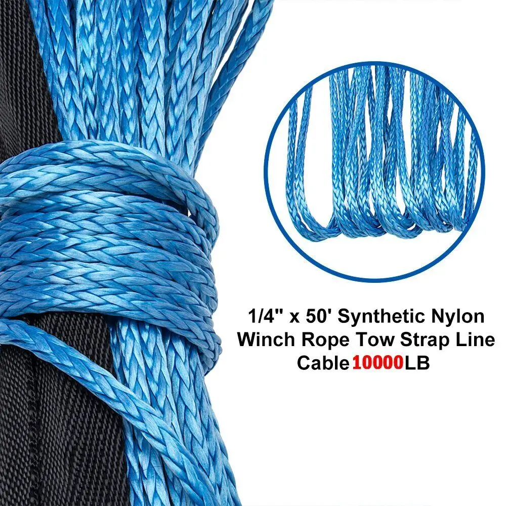 4.8mm x 15 meters (2.5 tons) Synthetic Winch Rope Line Recovery Cable Dyneema with Sheath