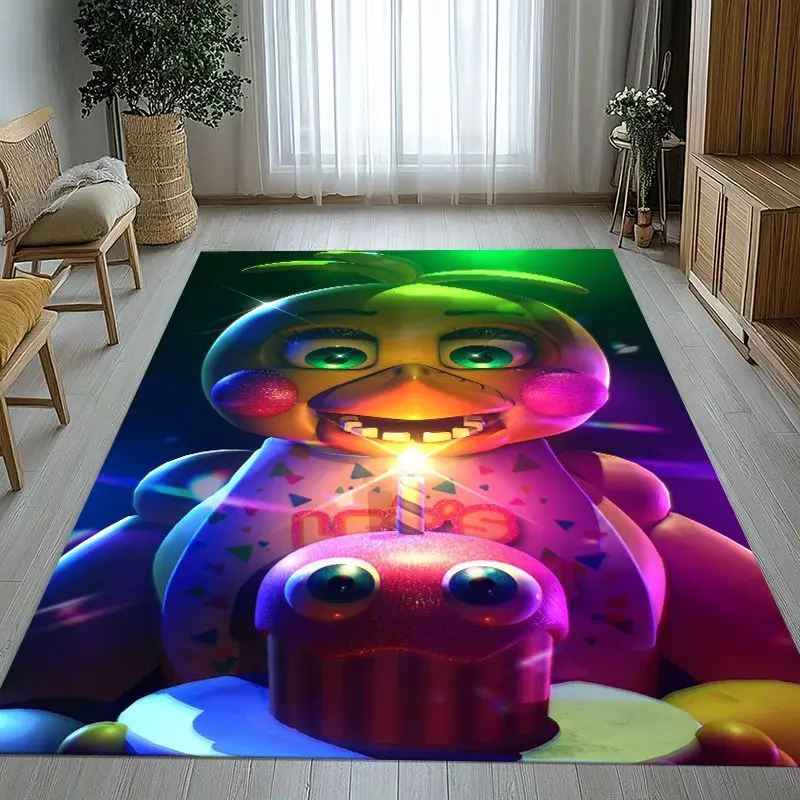 Classic Horror Game F-FNAF Fazbear Area Rug,Soft Non-Slip Carpet Mat for Living Room Bedroom Playroom,Sofa Floor Rug,Home Decor