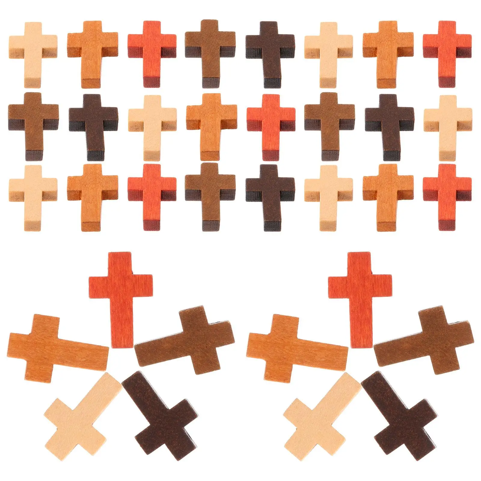 

50 шт. деревянные декоративные подвески в виде креста, аксессуары для изготовления ювелирных изделий для браслетов, ожерелий, украшения маленькой формы