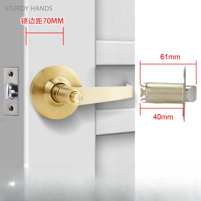 

1 set of stainless steel panel spherical lock indoor universal solid wood door lock with key