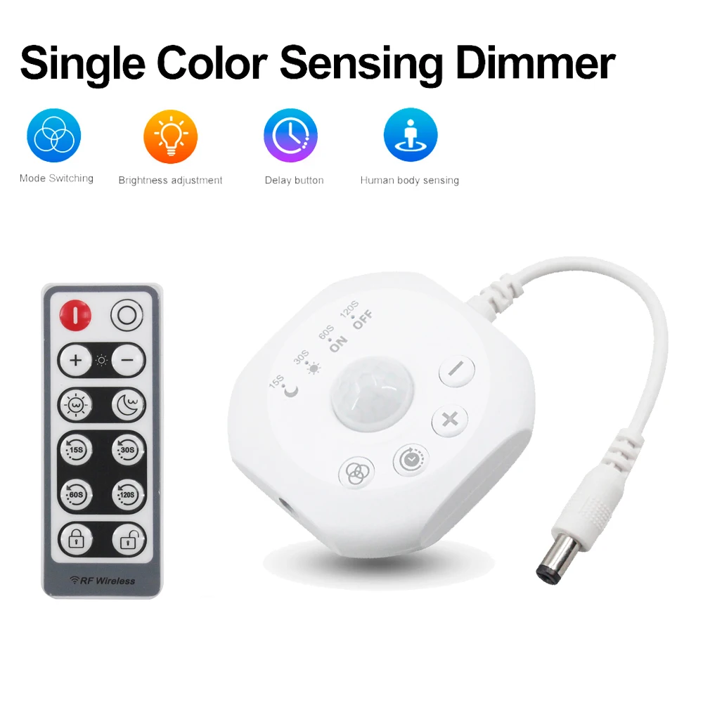 5V 12V 24V PIR Motion Sensor Light Switch LED Strip Controller Monochrome Dimmer DC USB Timer Automatic Movement Detector ON OFF
