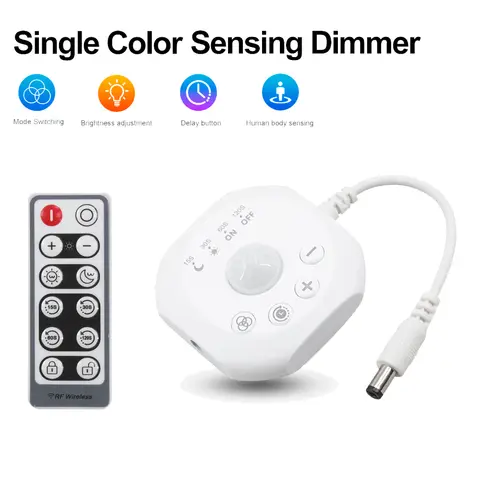 5V 12V 24V PIR मोशन सेंसर लाइट स्विच LED स्ट्रिप कंट्रोलर मोनोक्रोम डिमर DC USB टाइमर ऑटोमैटिक मूवमेंट डिटेक्टर ऑन ऑफ 10 best sales 12v लाइट डिमर - №8