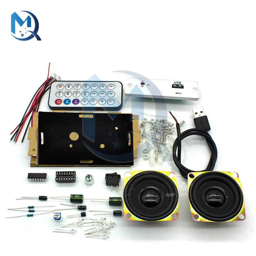 DC 4.2-5V Black Bluetooth Speaker DIY Kit 3W+3W 2 Channels Speaker Production Assembly Electronic Welding Teaching Practice Kit