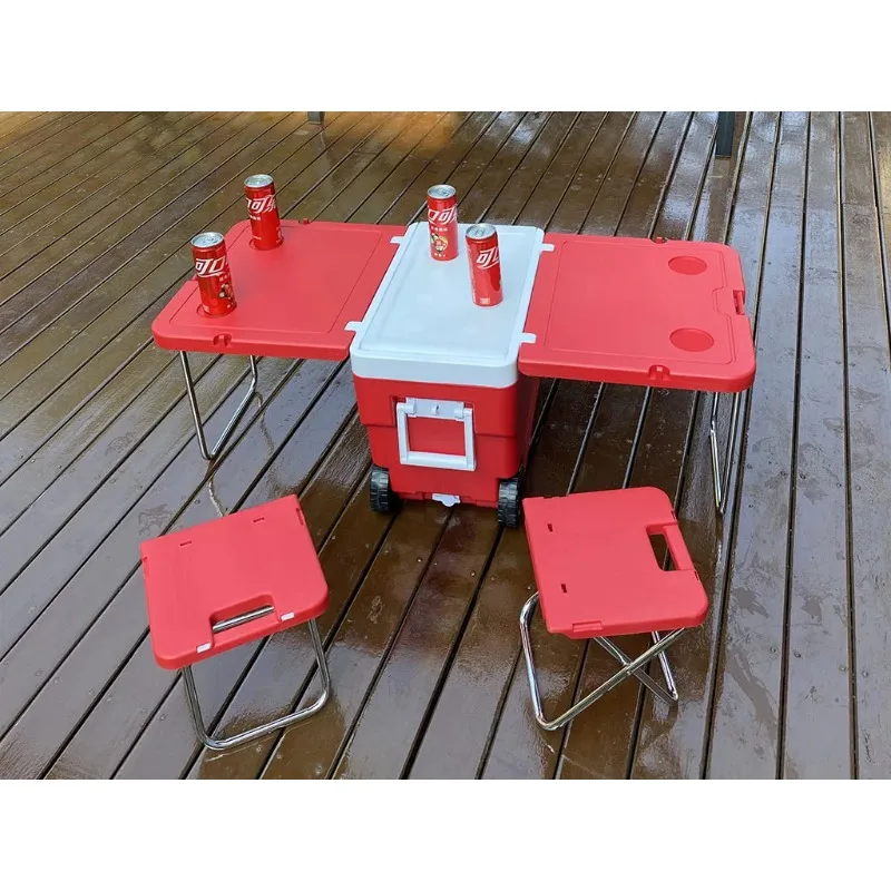 Customized refrigerator 32L ice insulation fish transportation container fish refrigerator with table and chairs