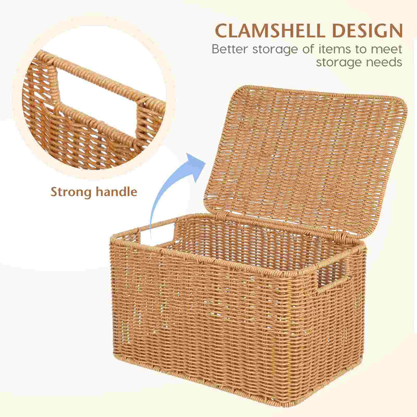 Woven Storage Basket Paniers Folding Box Bread Magazine Toy Clothing Receiving Baskets for with Lid Children's Organizer