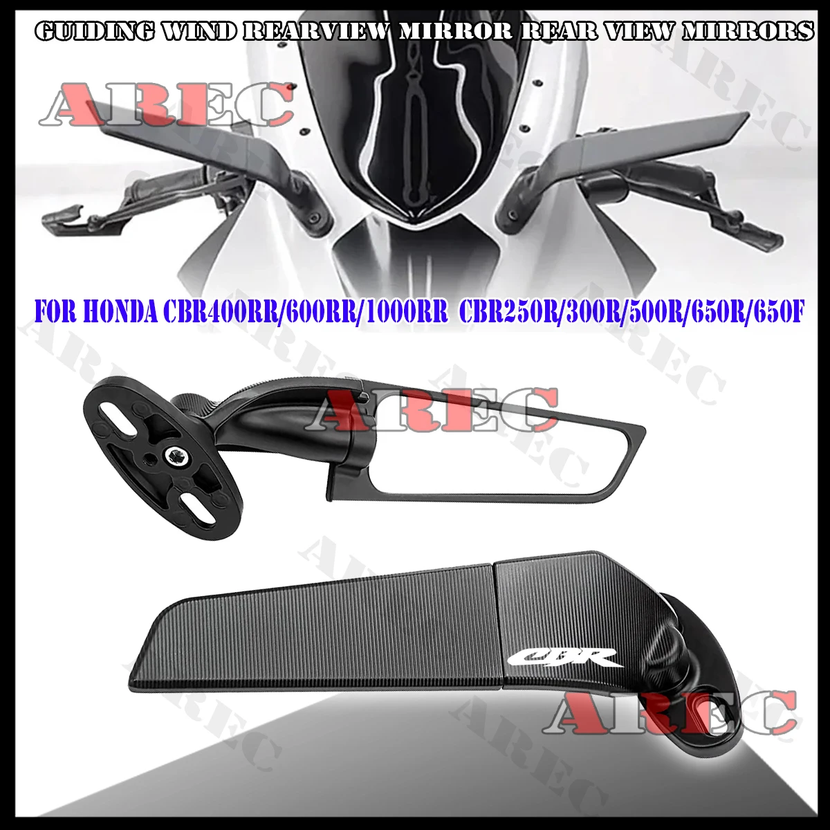 Para honda cbr 400/600rr cbr1000rr universal ajustável guiando vento espelho retrovisor espelhos retrovisores cbr 400rr 600rr 1000rr