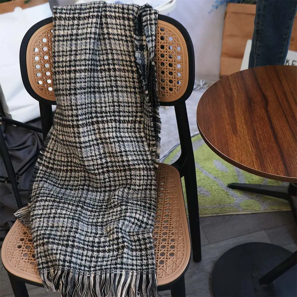 

Большой вязаный шарф из акриловых волокон в клетку, длинный, мягкий, мужской, толстый, теплый, классический, двусторонний, рождественский