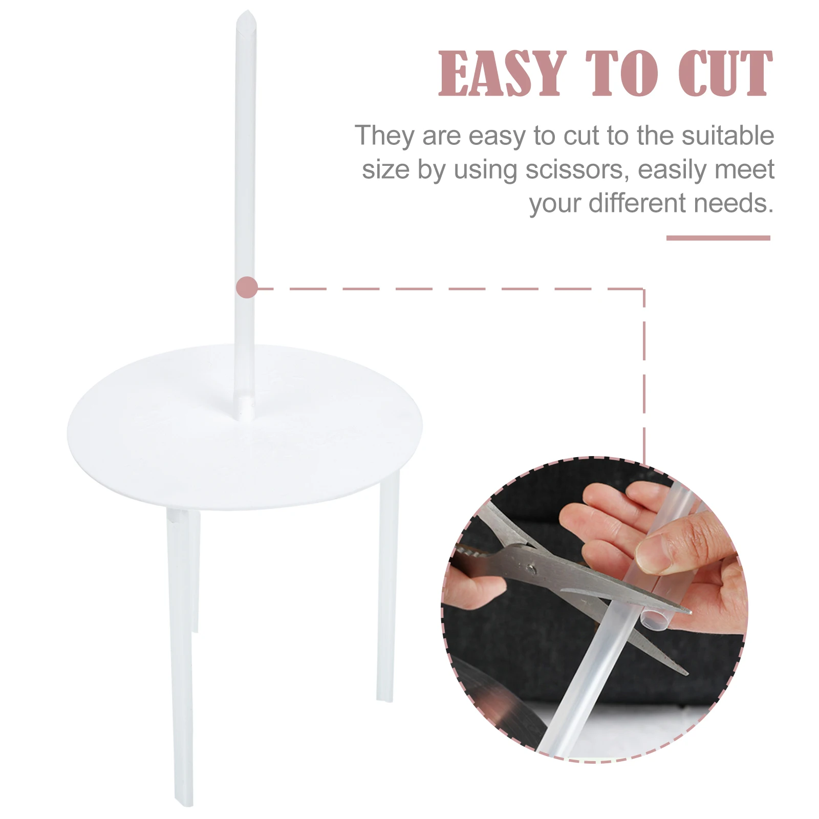 

3 Sets Cake Dowel Rods Sticks Clear Supports Tiered Plates Food Grade Plastic Easy Cut Adjustable Size Sturdy Design Practical