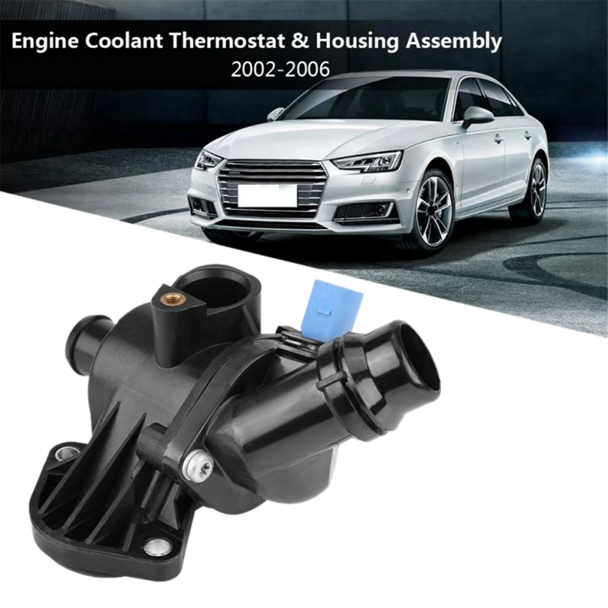 Car Cooling Thermostat Assembly 06B121111D for A4 A6 1.8L 2.0L 06B121111H 06B121111K Engine Thermostat