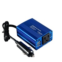 150W Power Inverter DC 12V to 110V/220V/100V AC Converter with 3.1A Dual USB Car Charger