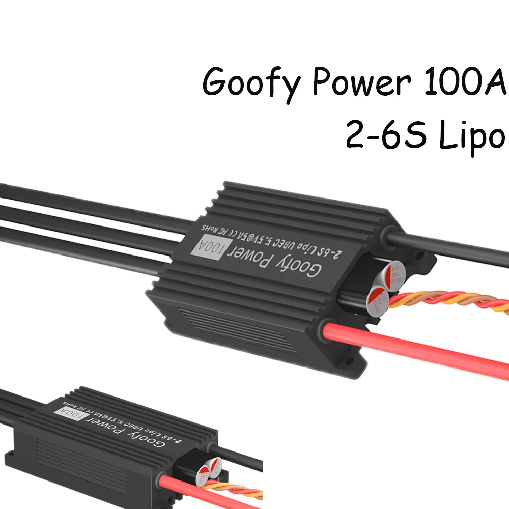 อุปกรณ์ควบคุมความเร็ว ESC ไร้แปรงถ่านแบบ100A 2 -6S พร้อม sbec สำหรับชิ้นส่วนเครื่องบินโดรนอาร์ซี EDF