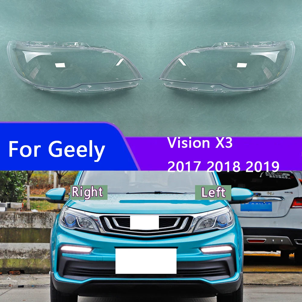 For Geely Vision X3 2017 2018 2019 Headlamp Cover Transparent Headlight Lens Plexiglass Replace Original Lampshade