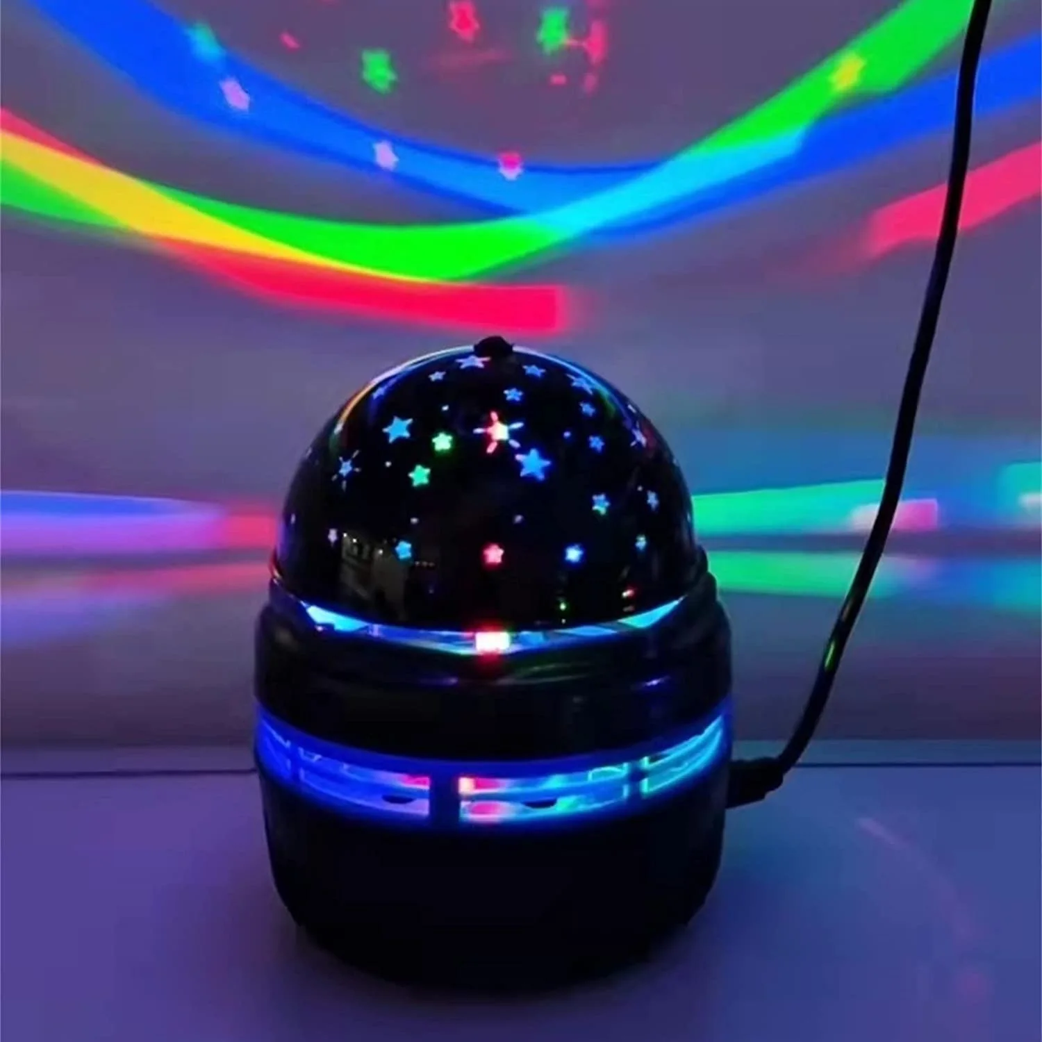 Disco Ball Light Projector com USB, DJ Projetor de Natal, Strobe Party Light, Música para carro, Home Party Mirror, LED USB Magic Spinning Laser Lamp