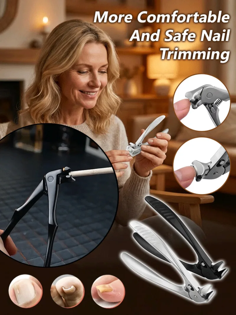 Wide Opening Stainless Steel Nail Clipper, Anti-Splash Ingrown Toenail Scissors for Thick Nails & Pedicure Use
