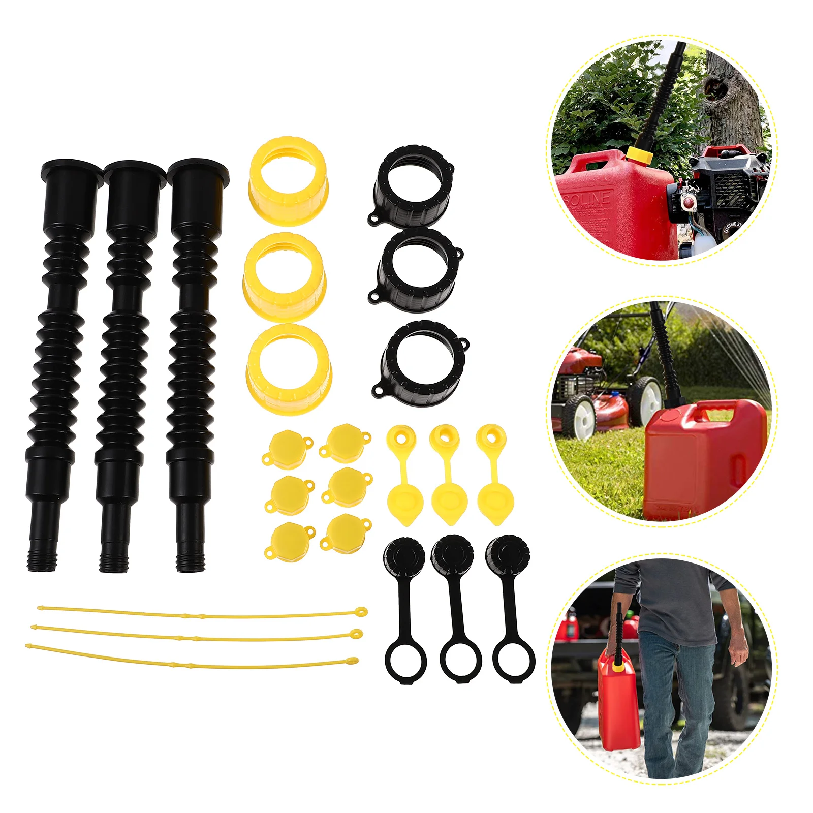 

3 Sets Gas Can Spout Replacement Gas Can Nozzle Spout Kit Jugs Accessories gas can nozzles gas can spouts