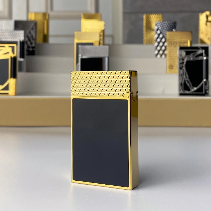 Luxury Commemorative Butane Lighter Single/Dual Flame with Ping Sound Natural Paint Design for Cigarette Smokers