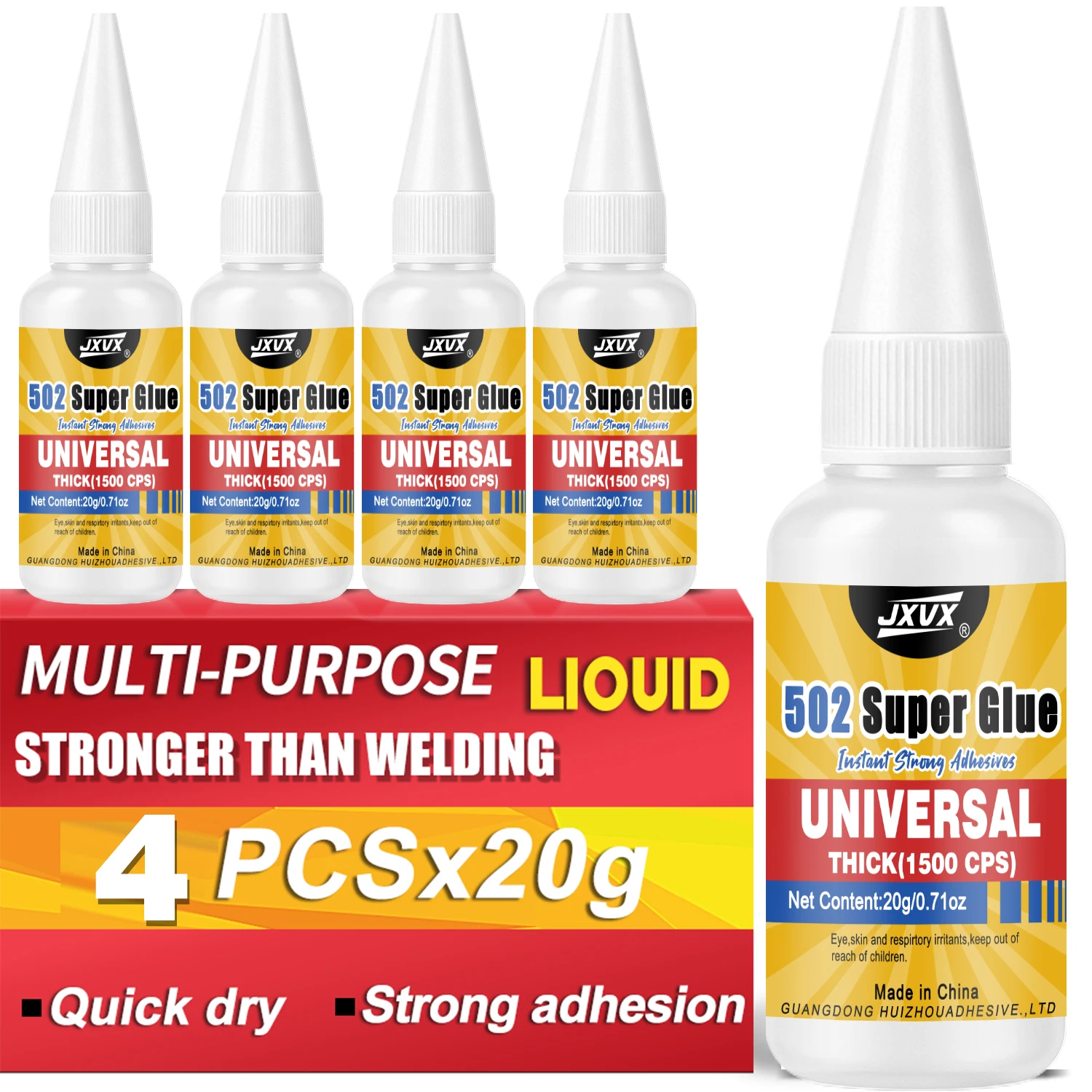 10PCS 502 Professional Super Glue. Odorless Clear Instant Adhesive for DIY Crafts. High-Strength Fast Bond for Metal Wood Glass