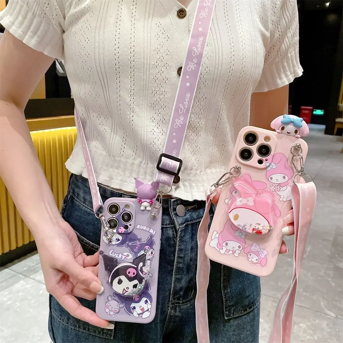 Телефонные чехлы Sanrio Kuromi My Melody для iPhone 15 14 13 12 11 Pro Max Mini XR XS MAX 8X7 SE Plus противоударный мягкий силиконовый чехол