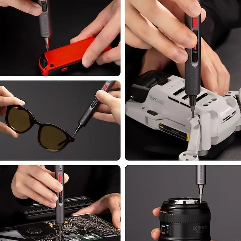 Chave broca elétrica portátil H9EC Conjunto fenda com luz para reparos domésticos