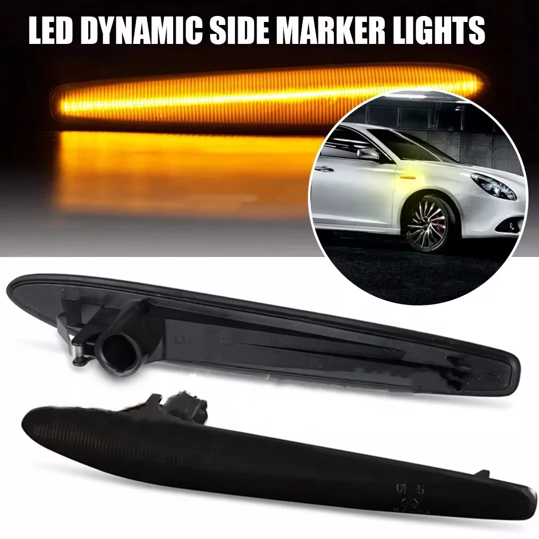 2Pcs LED Dynamic Side Marker Lights Arrow Turn Signal Blinker Lamps For Alfa Romeo Giulietta 940 Juliet Sprint Veloce 2010-2021