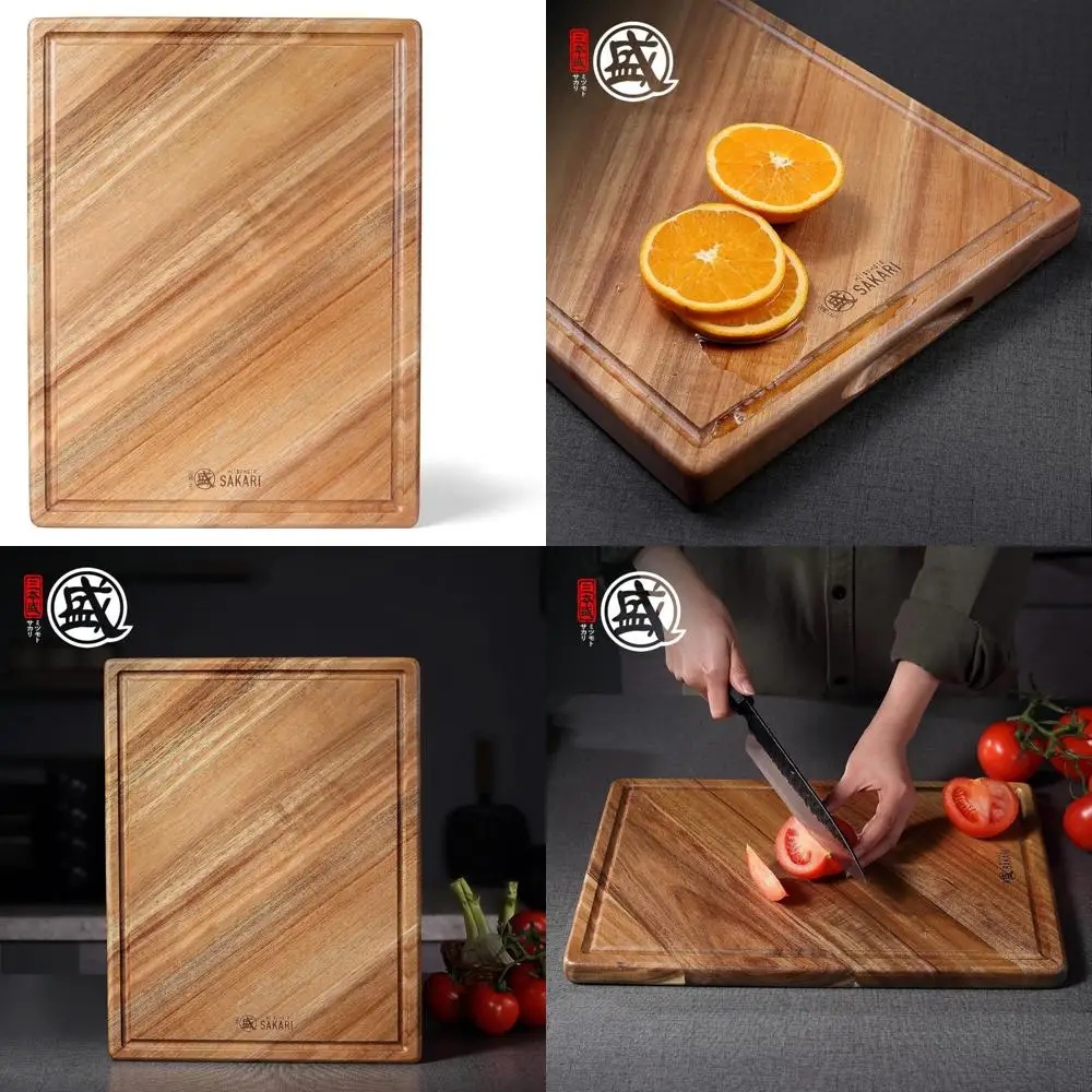 

Acacia Wood Kitchen Cutting Board, 16x11 inches, Ideal for Meat, Vegetables, and Cheese, Pure Natural, Durable Cutting Surface