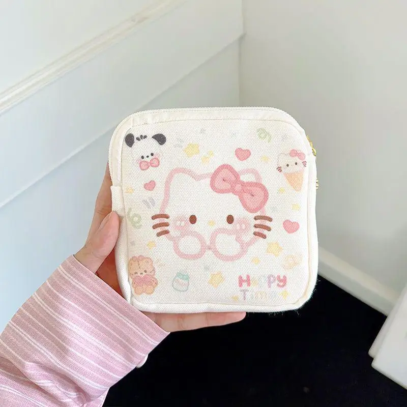 MINISO Sanrio Hello Kitty anime tovagliolo sanitario sacchetto di immagazzinaggio del tovagliolo mestruale nuovo portatile mini cute student tampone storage bag