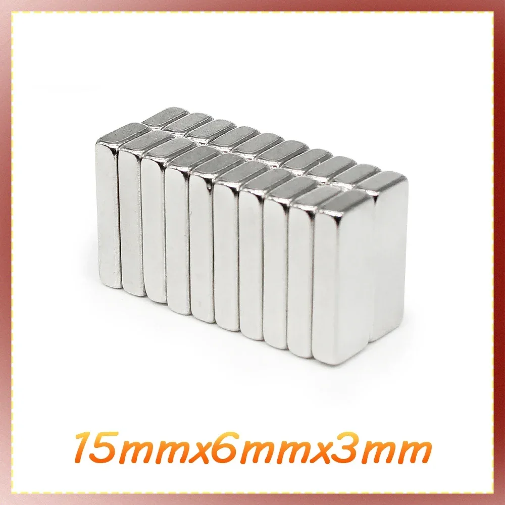 10/20/50/100/150/200/400PCS 15x6x3 mm Block Strong Powerful Magnets N35 Rectangular Permanent Neodymium Magnets 15x6 15*6*3