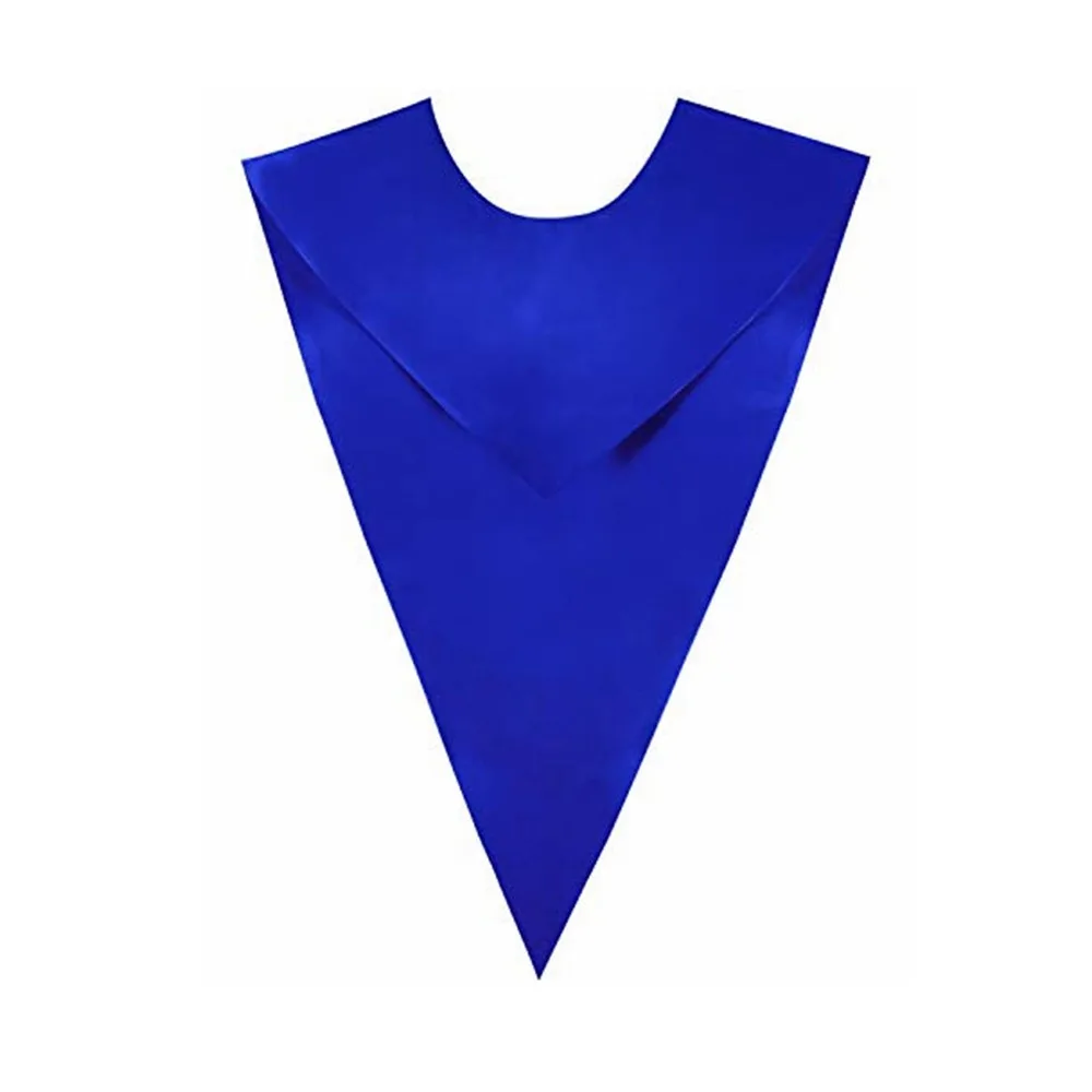 Satin Graduation Stole Plain Solid Color Doctoral Stole Shawl V Neck Collar Academic Celebration Accessories Adult Kids