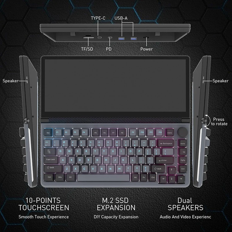 

2026unique Лидер продаж 13-дюймовая механическая клавиатура с сенсорным экраном и IPS ЖК-экраном для ноутбука