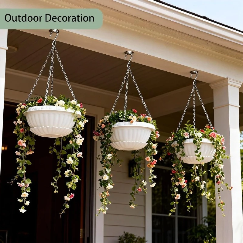 Large‑Size Hanging Plant Pots for Spider Plants, Suspended Planter Baskets, Hanging Flower Containers for Indoor Outdoor